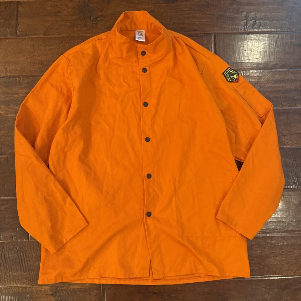 Black Stallion FO9-30C 100% FR Cotton Welding Jacket Orange Large NWOT